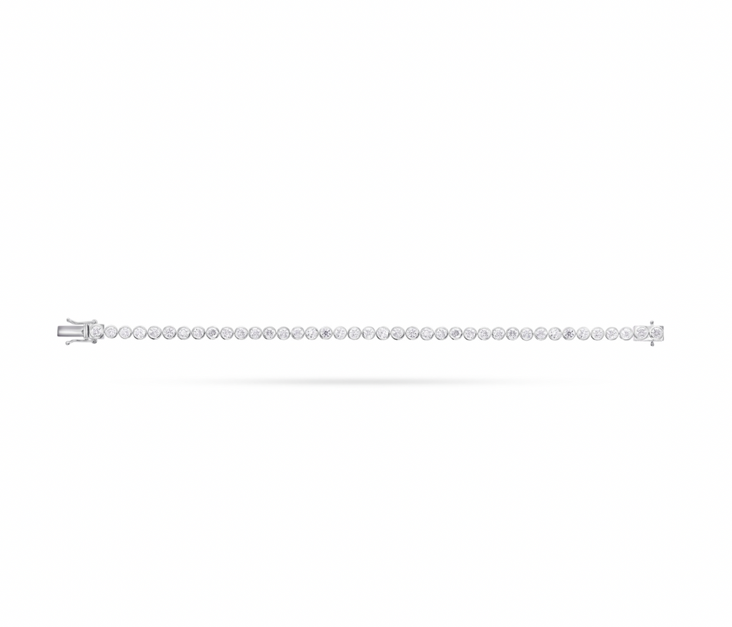 Round Bezel Diamond Tennis Bracelet