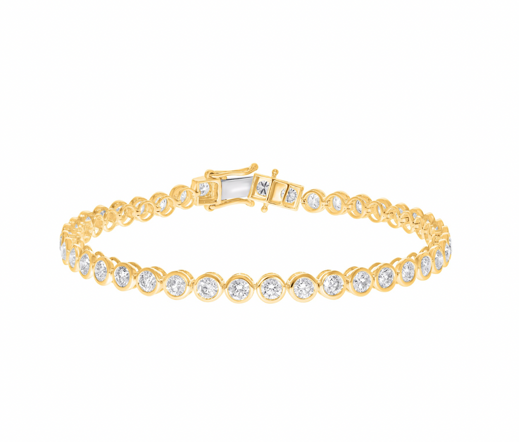 Round Bezel Diamond Tennis Bracelet