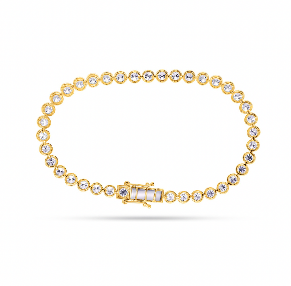 Round Bezel Diamond Tennis Bracelet