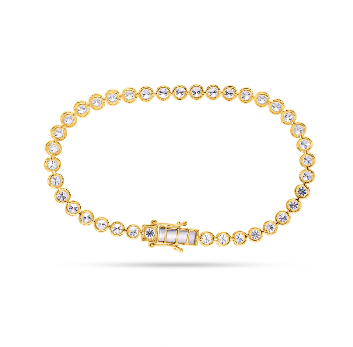 Round Bezel Diamond Tennis Bracelet