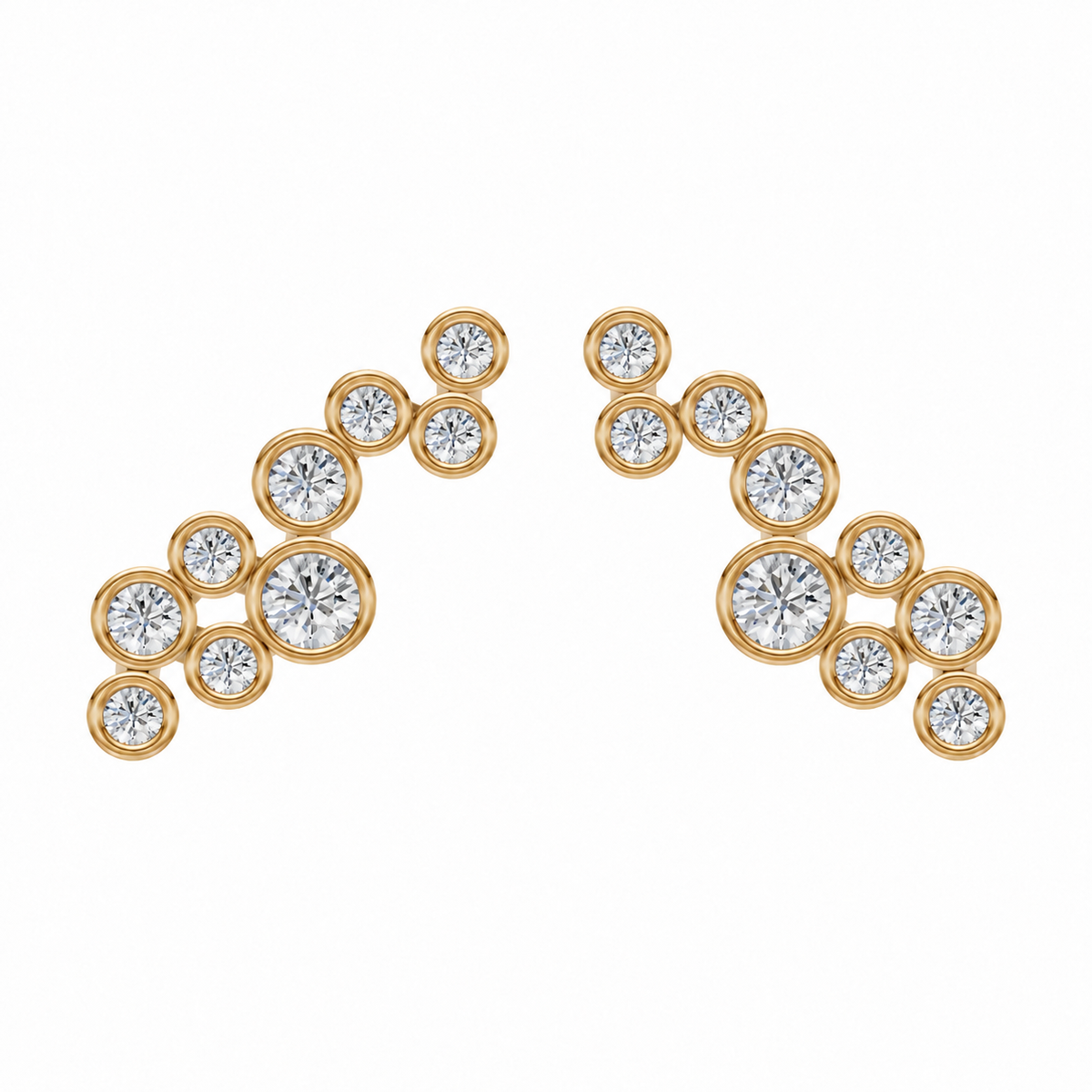 Round Diamond Cluster Earrings