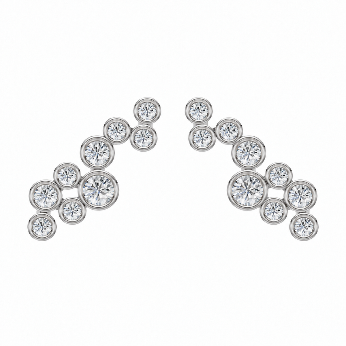 Round Diamond Cluster Earrings
