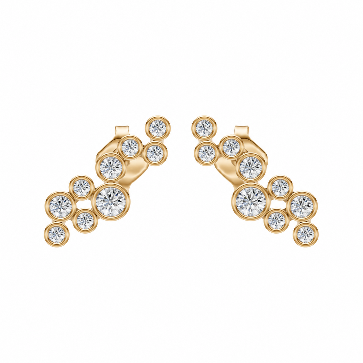 Round Diamond Cluster Earrings
