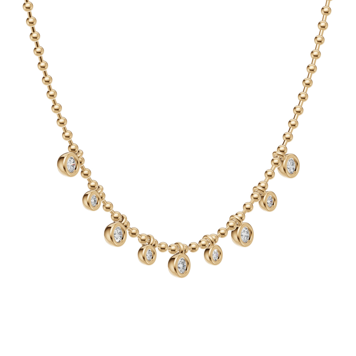 Round Diamond Drop Necklace