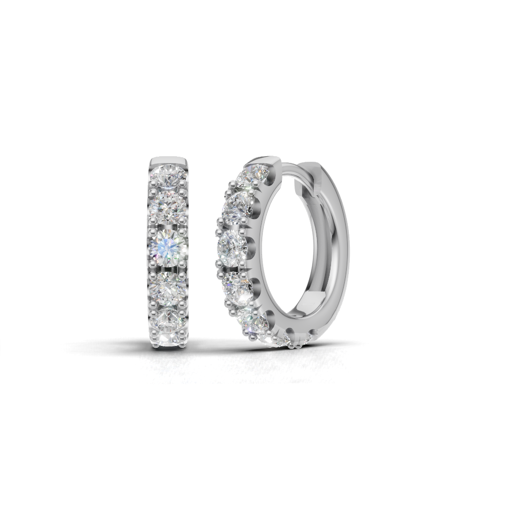 Round Diamond Hoop Earrings