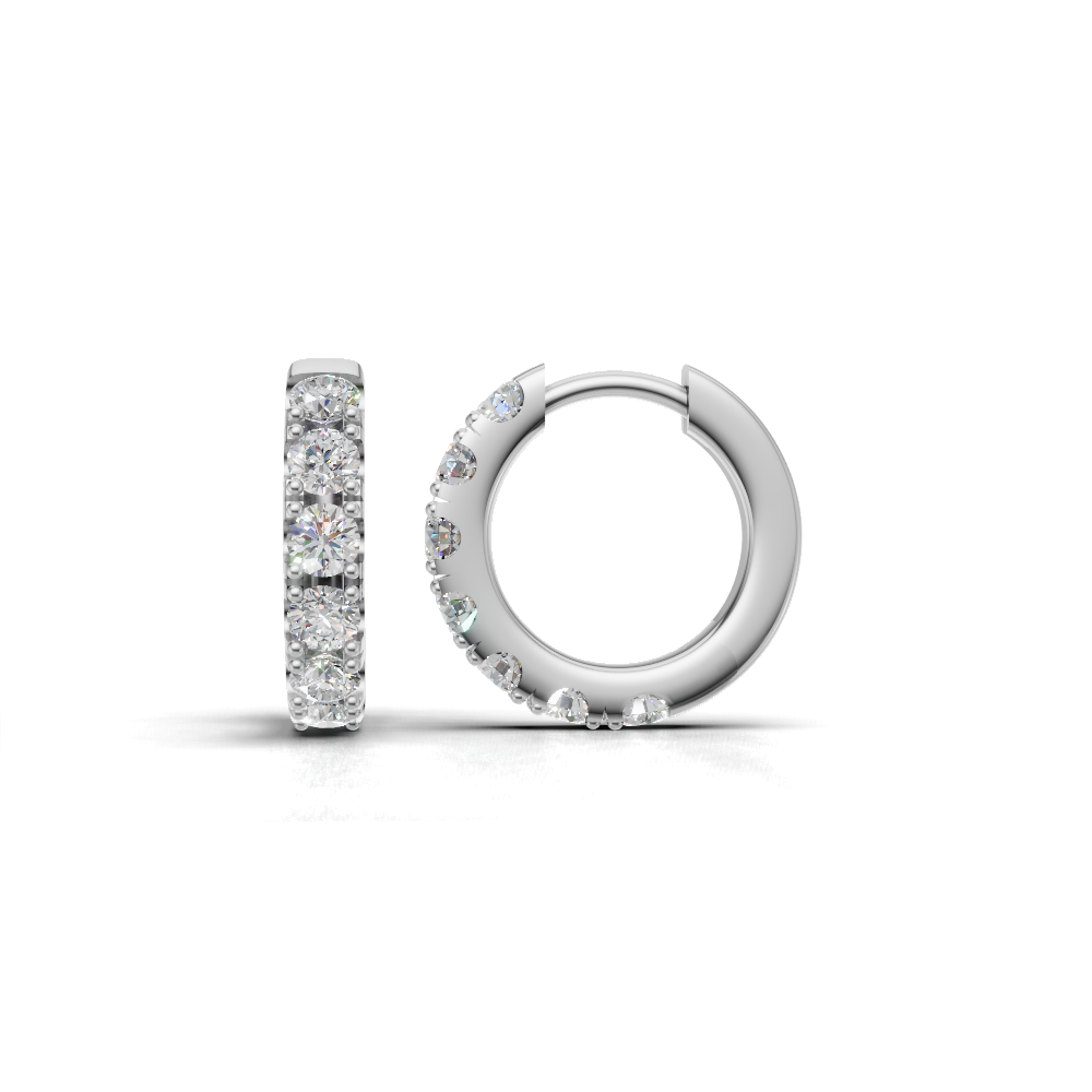 Round Diamond Hoop Earrings