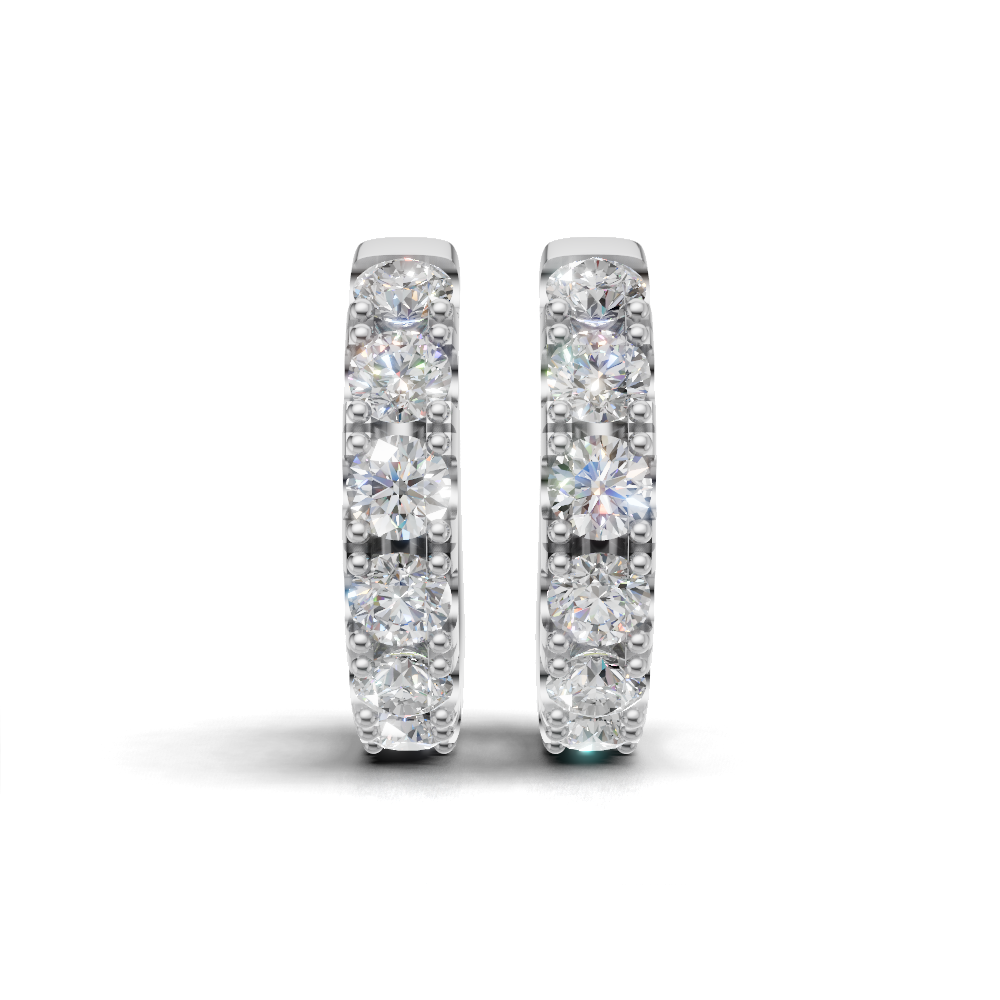 Round Diamond Hoop Earrings