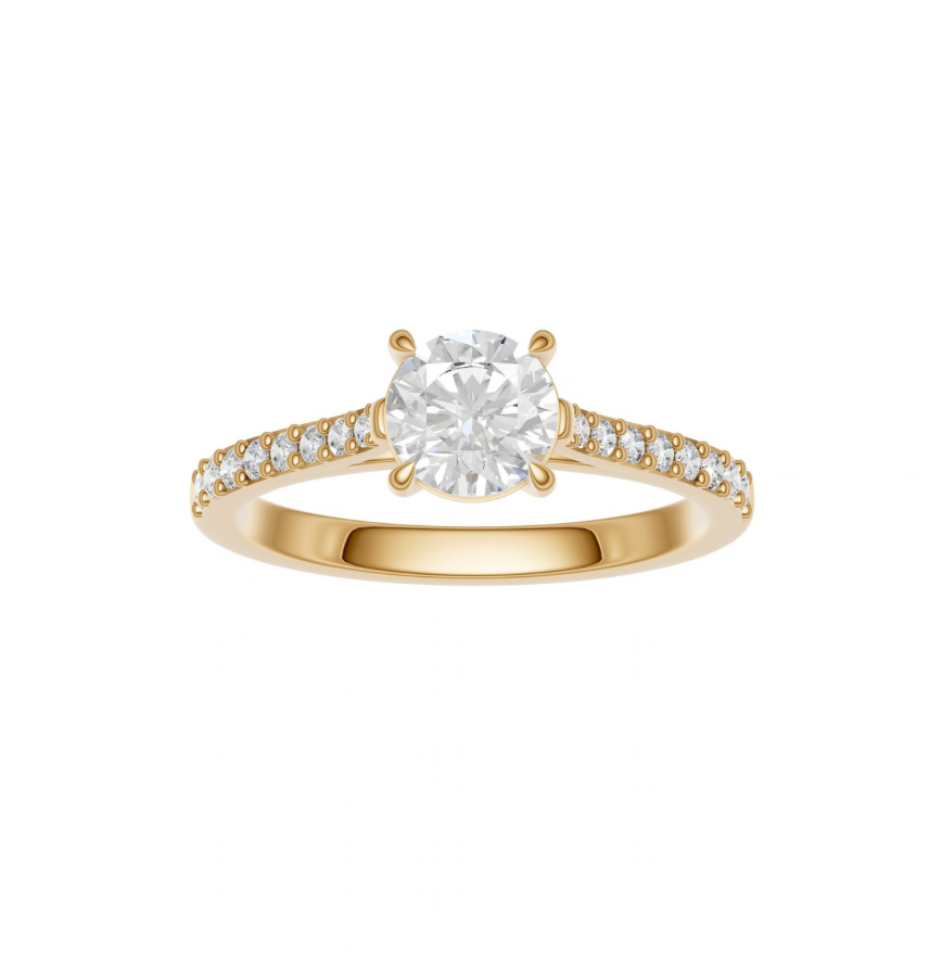 Round Diamond Shoulder Ring