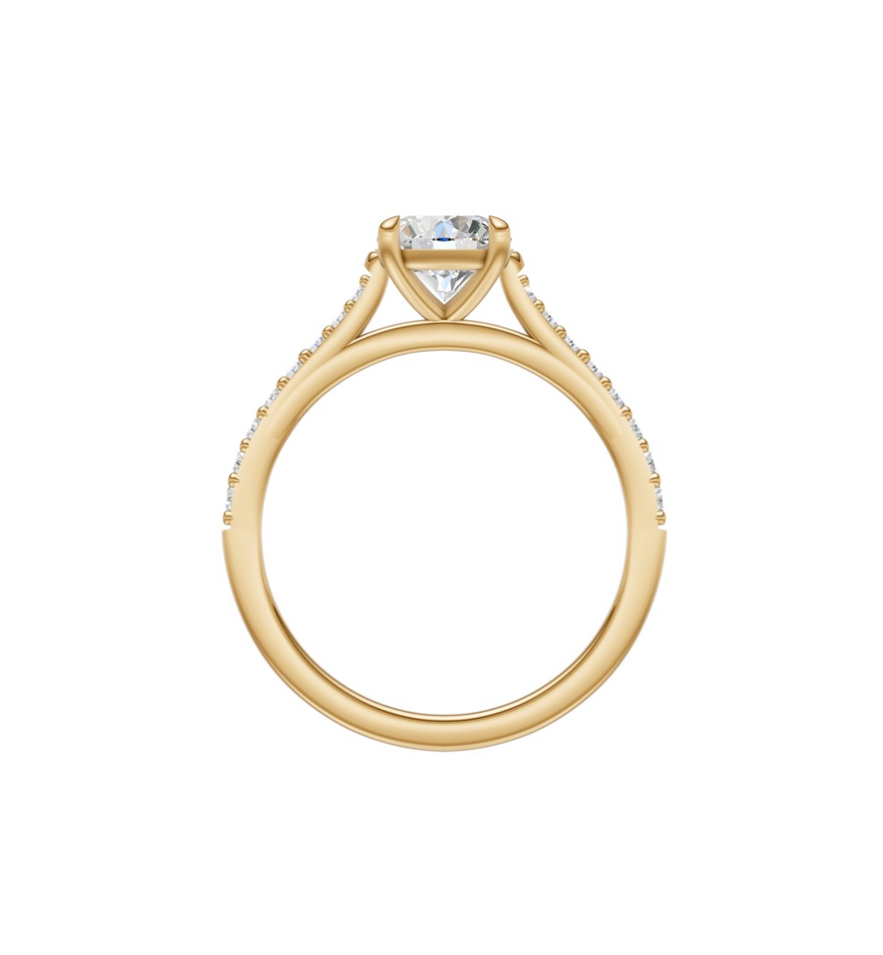 Round Diamond Shoulder Ring