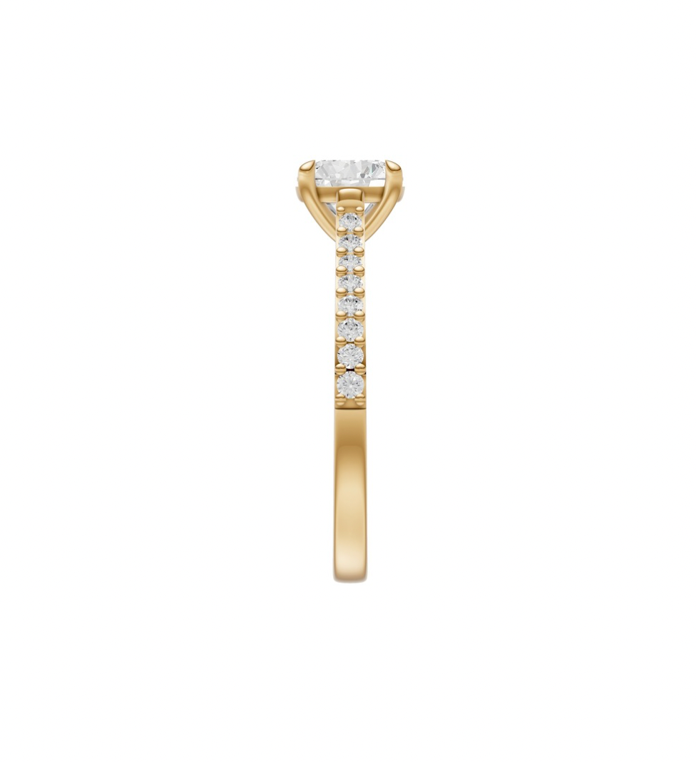 Round Diamond Shoulder Ring