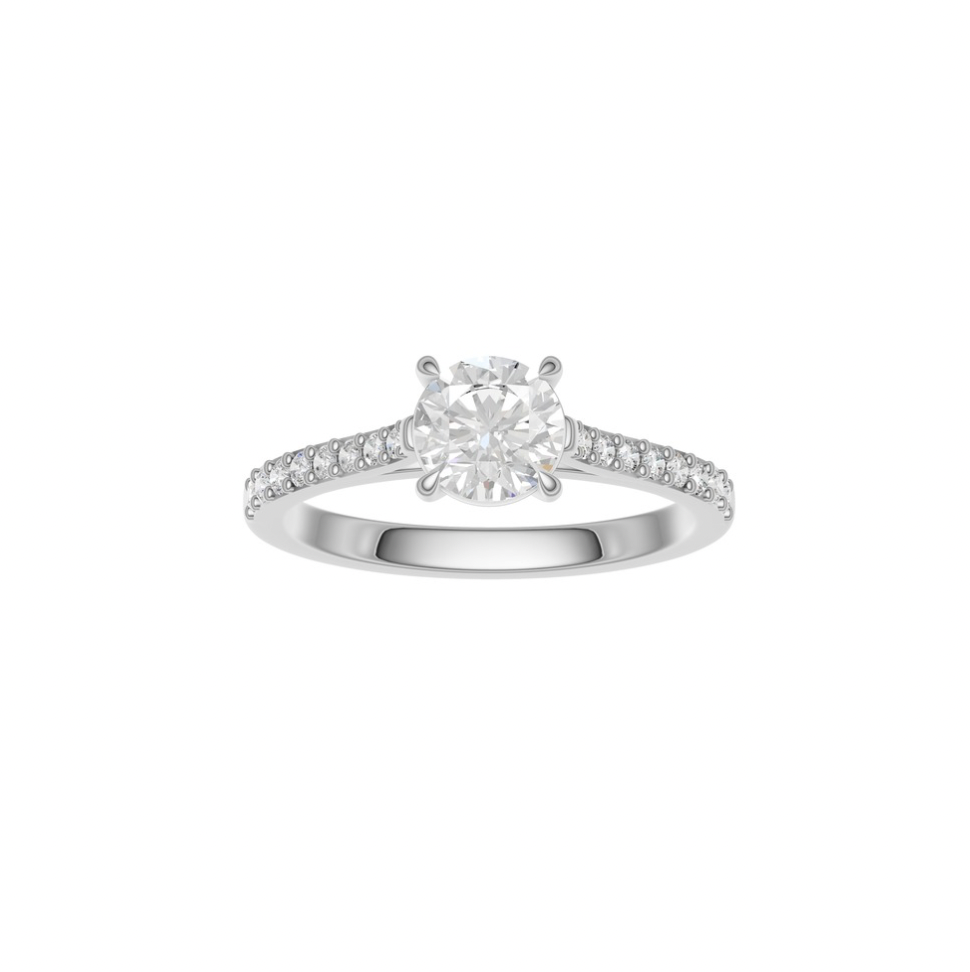 Round Diamond Shoulder Ring
