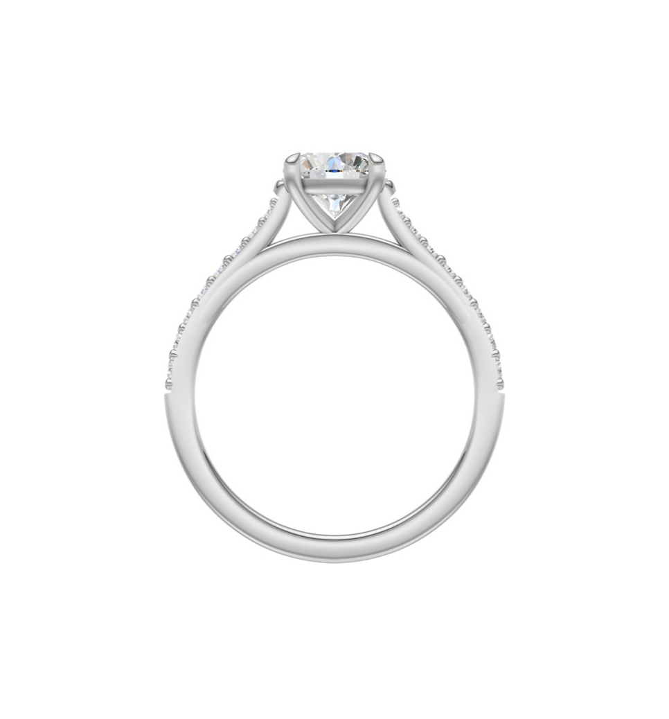 Round Diamond Shoulder Ring