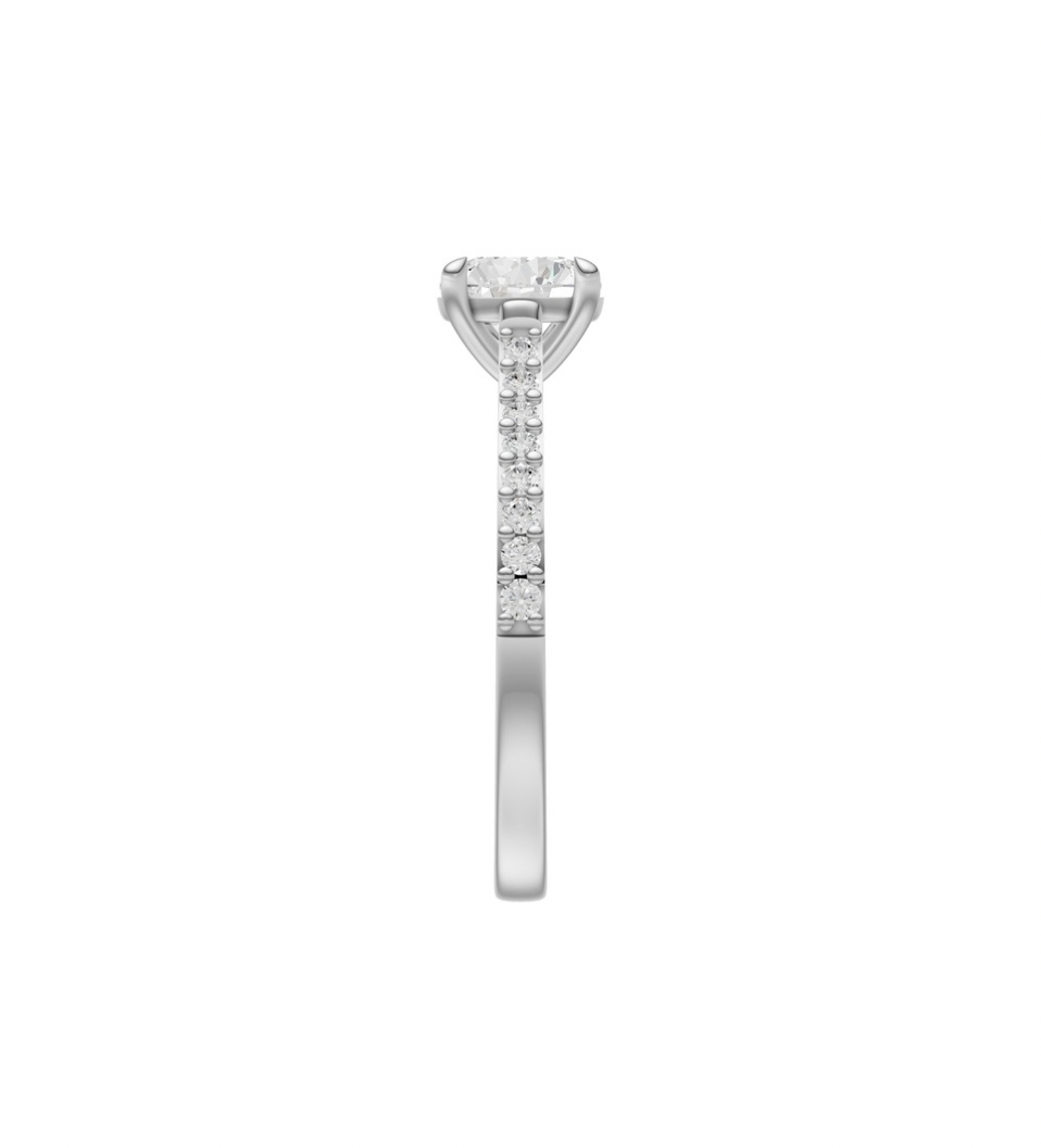 Round Diamond Shoulder Ring