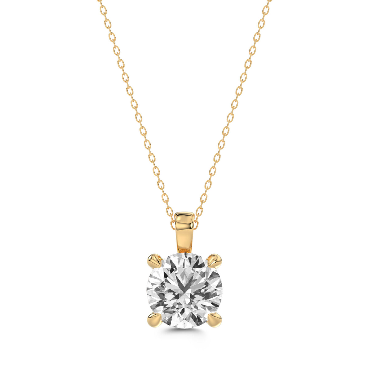 Round Diamond Solitaire Necklace