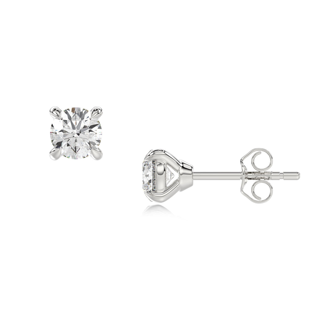 Round Diamond Stud Earrings
