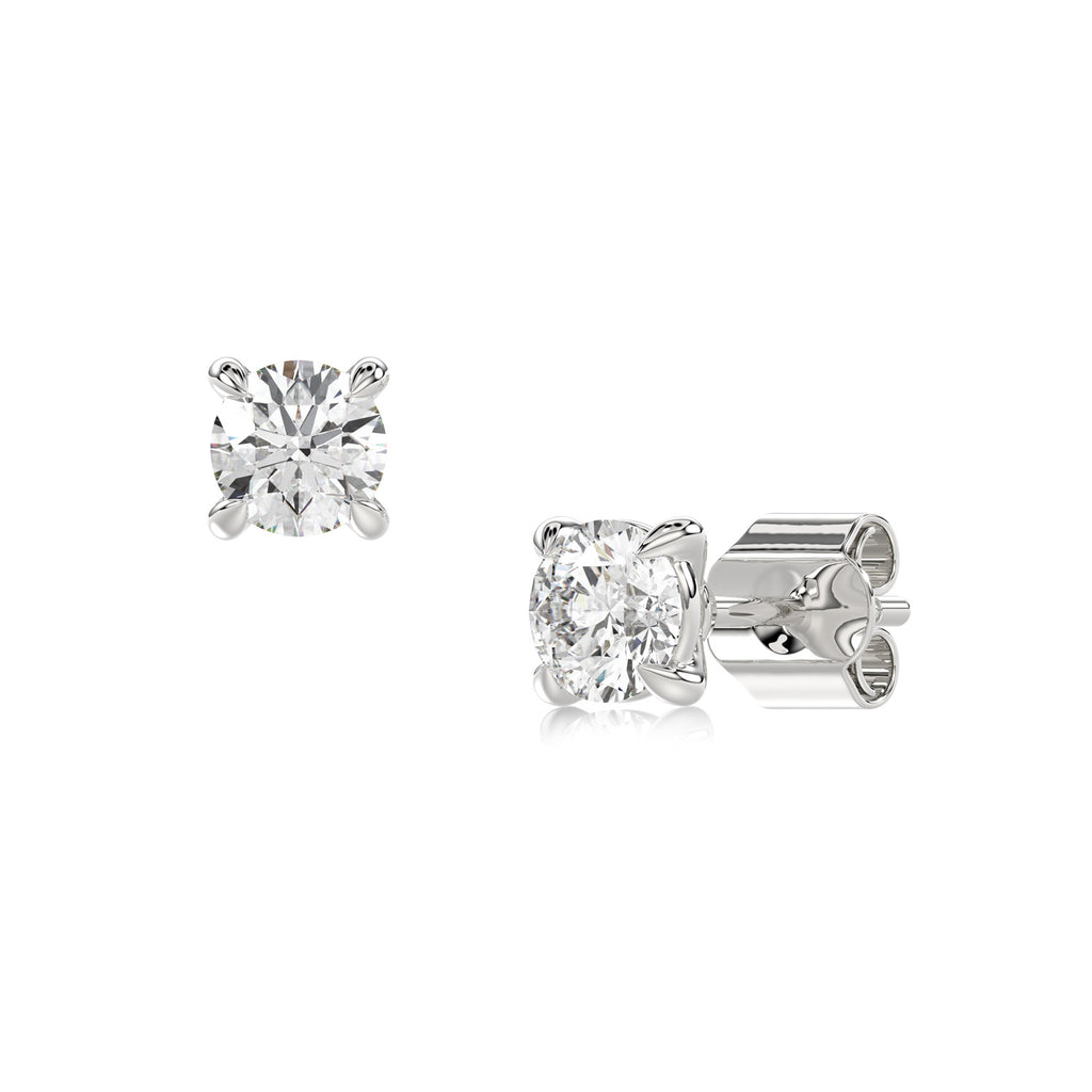 Round Diamond Stud Earrings