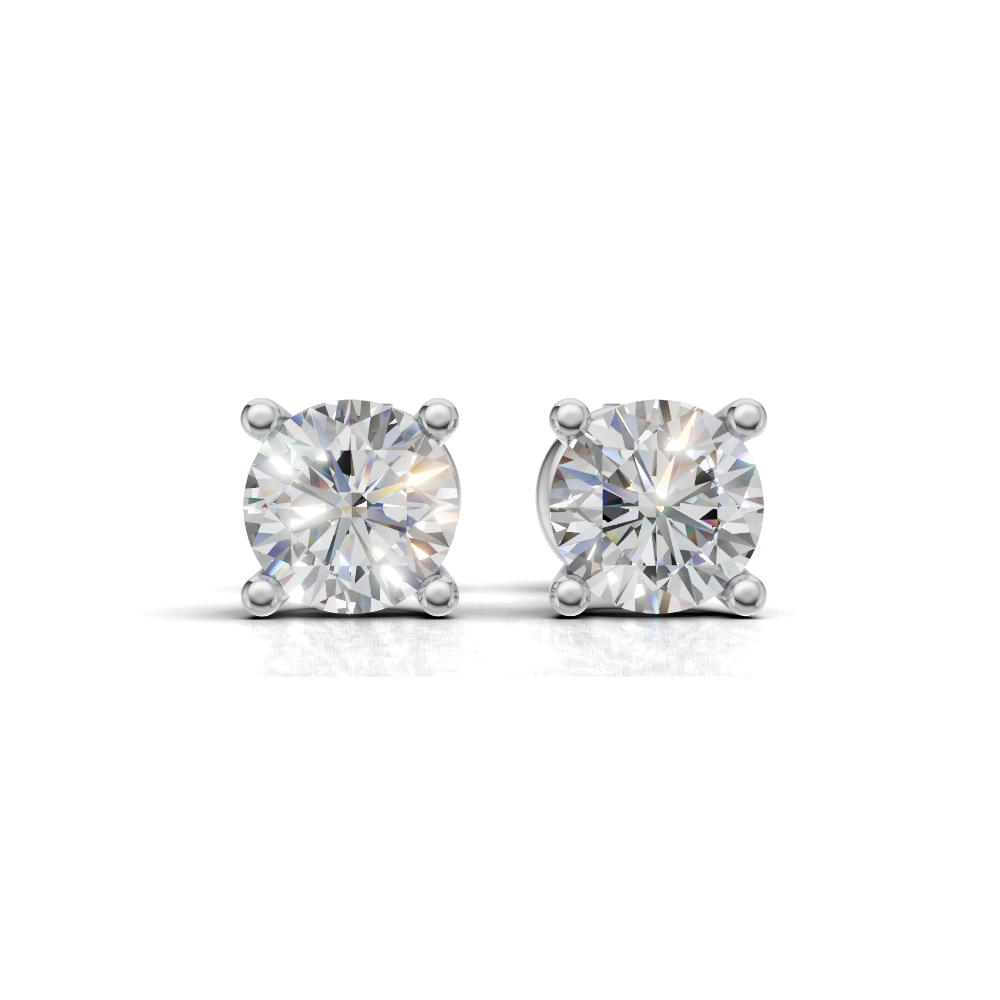 Round Diamond Stud Earrings