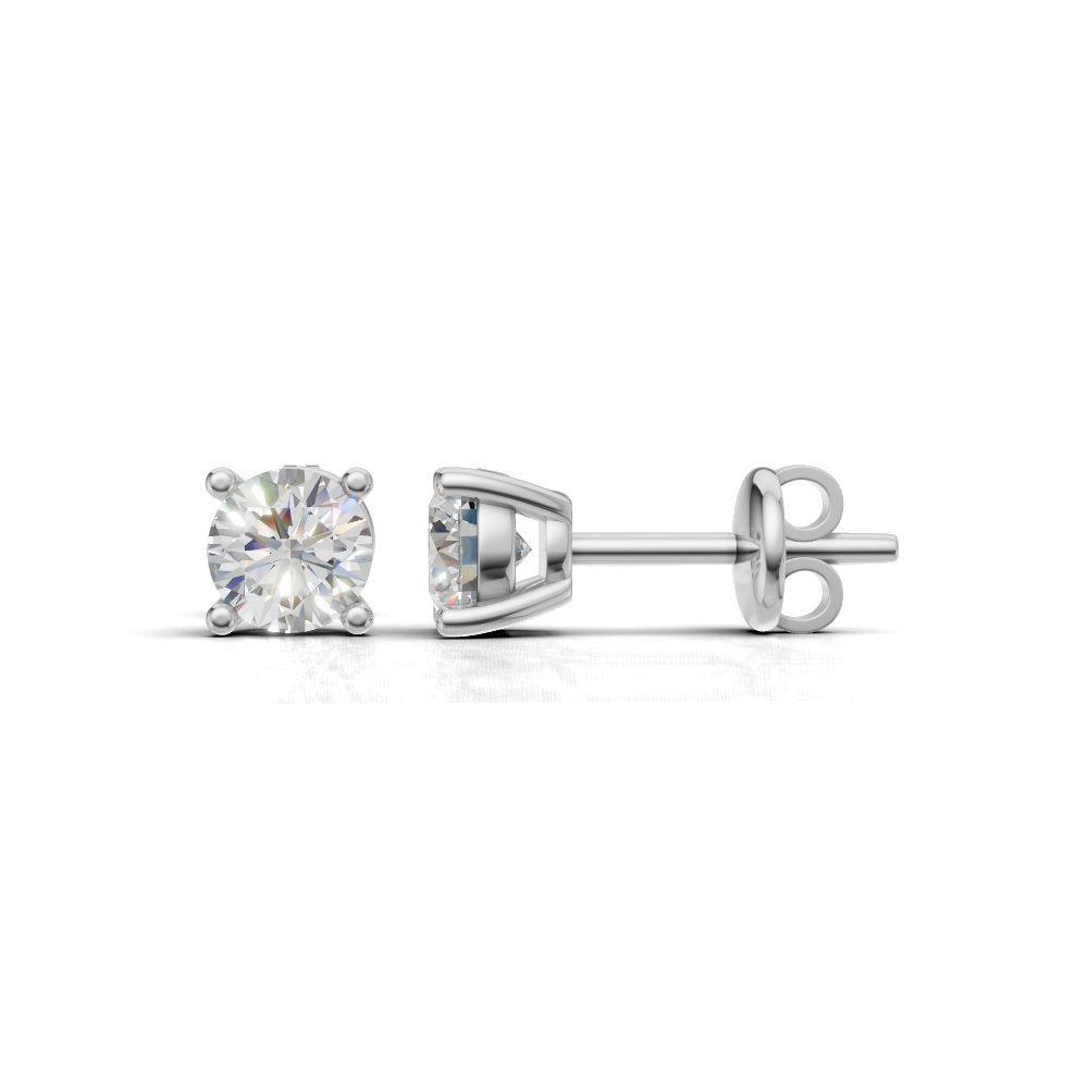 Round Diamond Stud Earrings