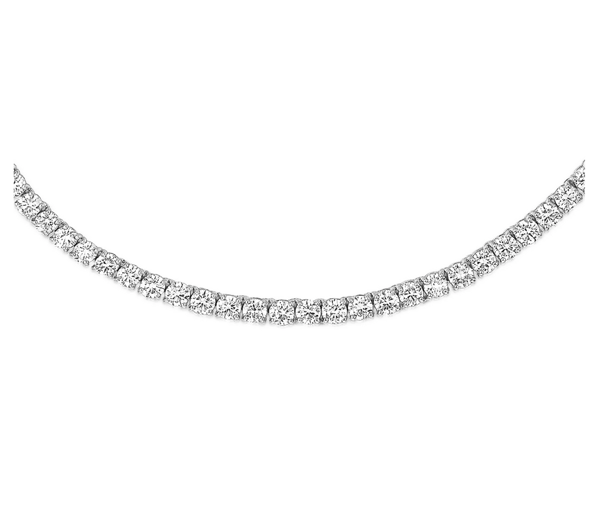 Round Diamond Tennis Necklace