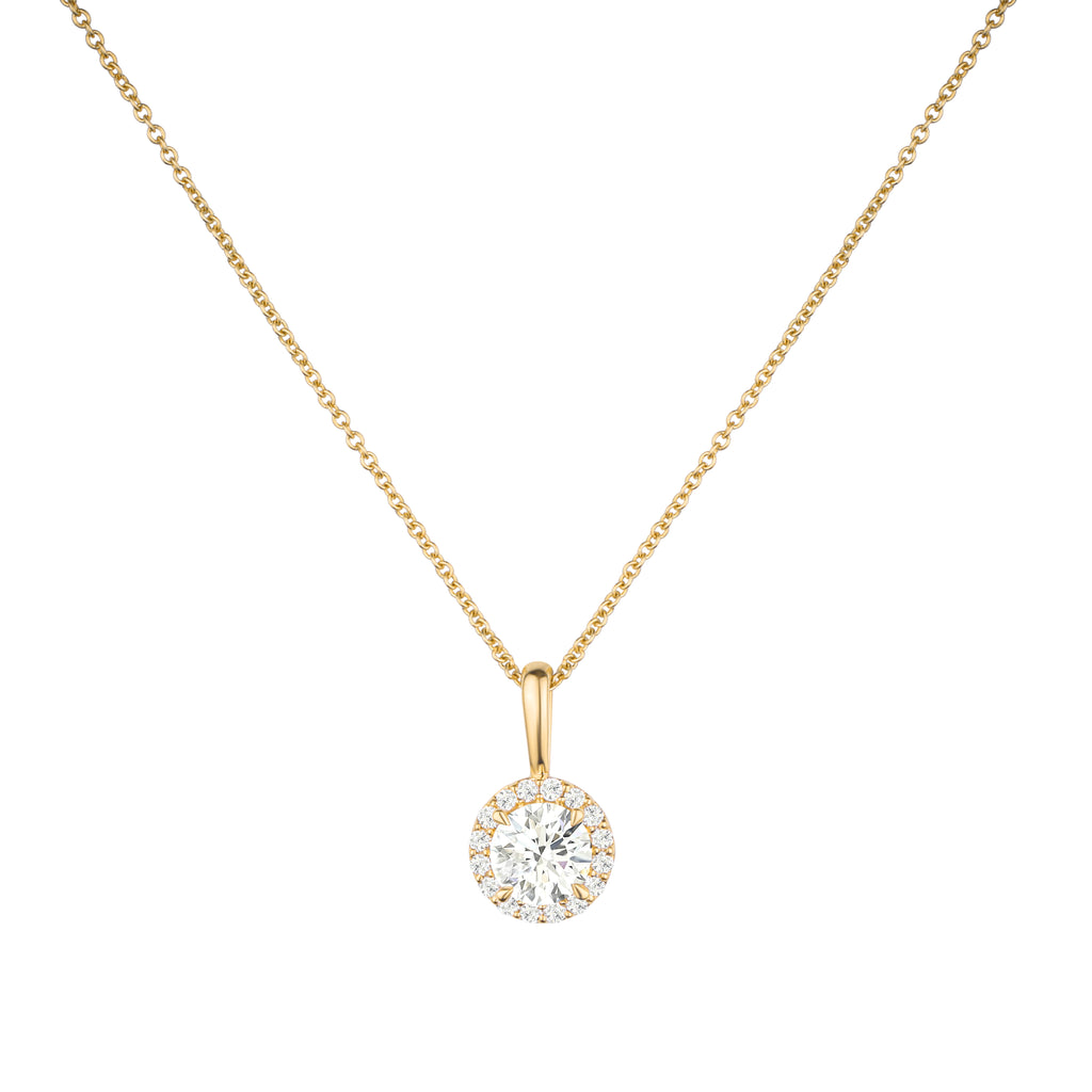 Round Halo Diamond Necklace