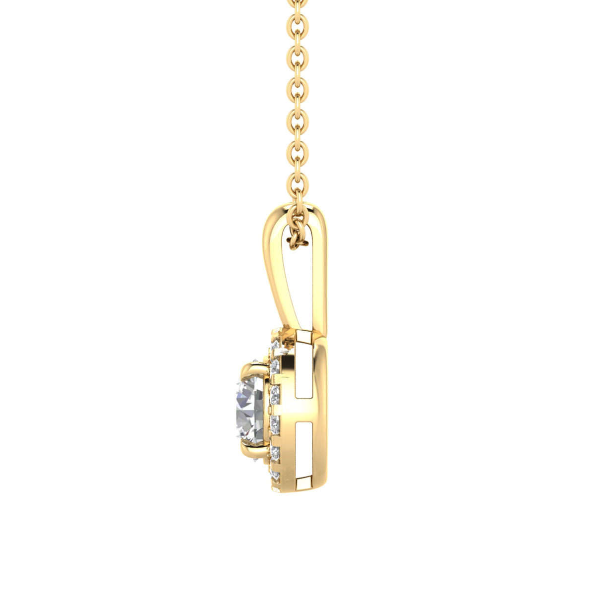 Round Halo Diamond Necklace