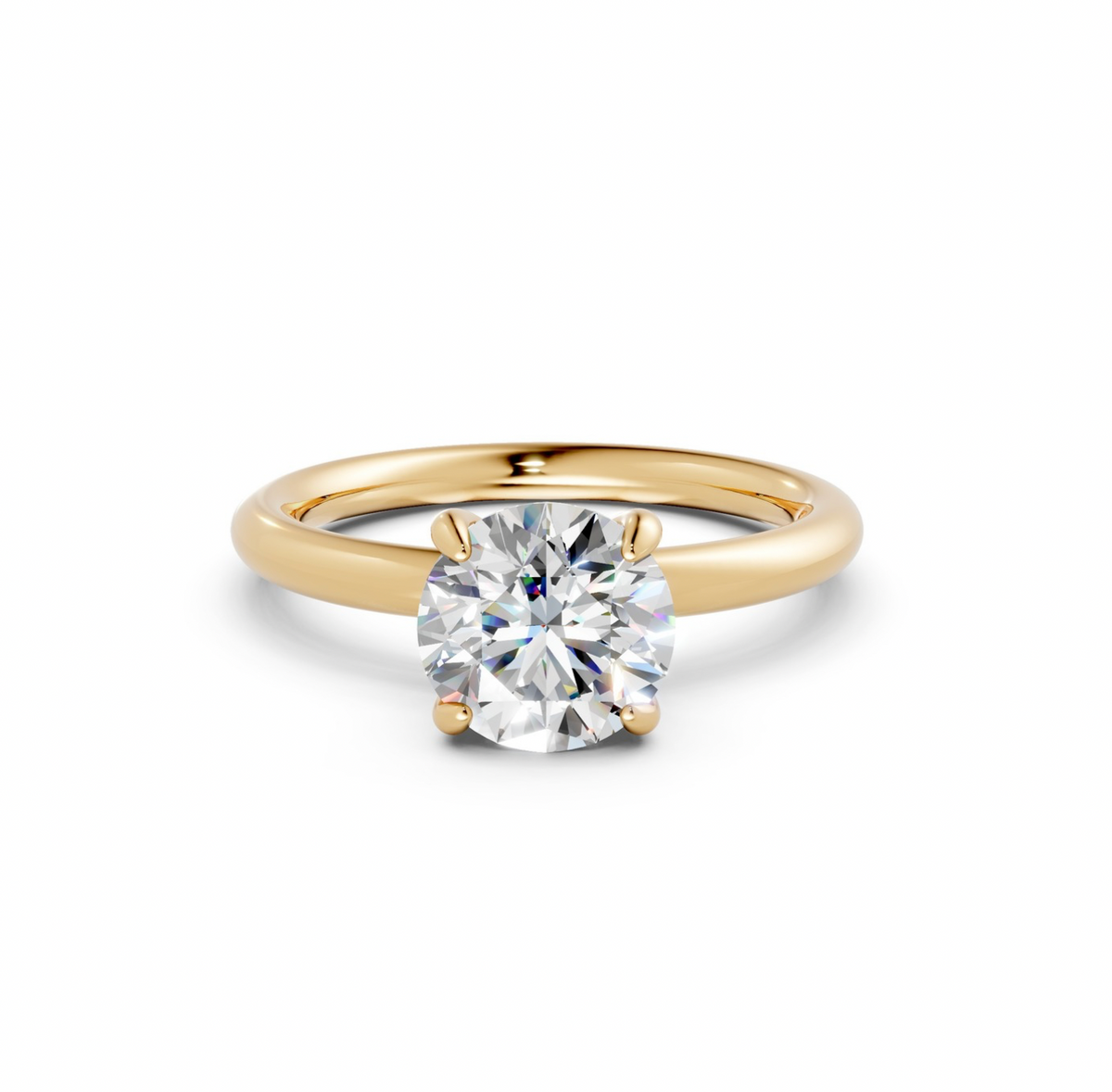 Round Hidden Halo Ring