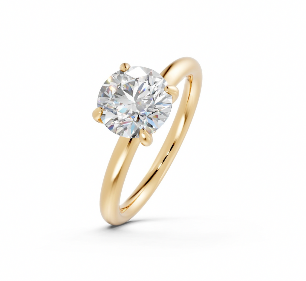 Round Hidden Halo Ring