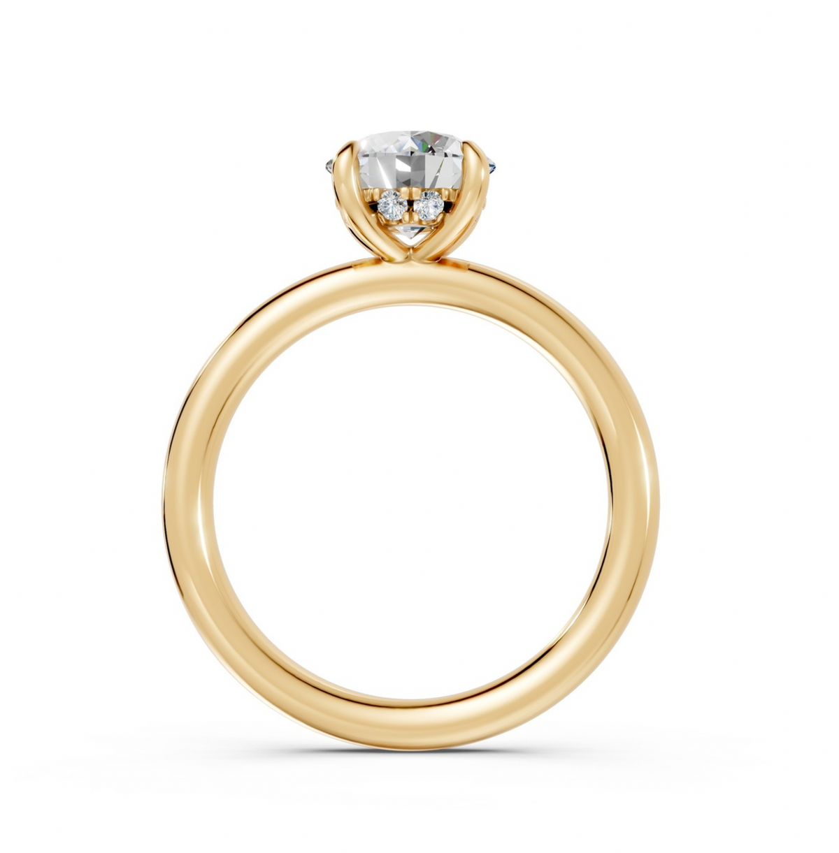 Round Hidden Halo Ring