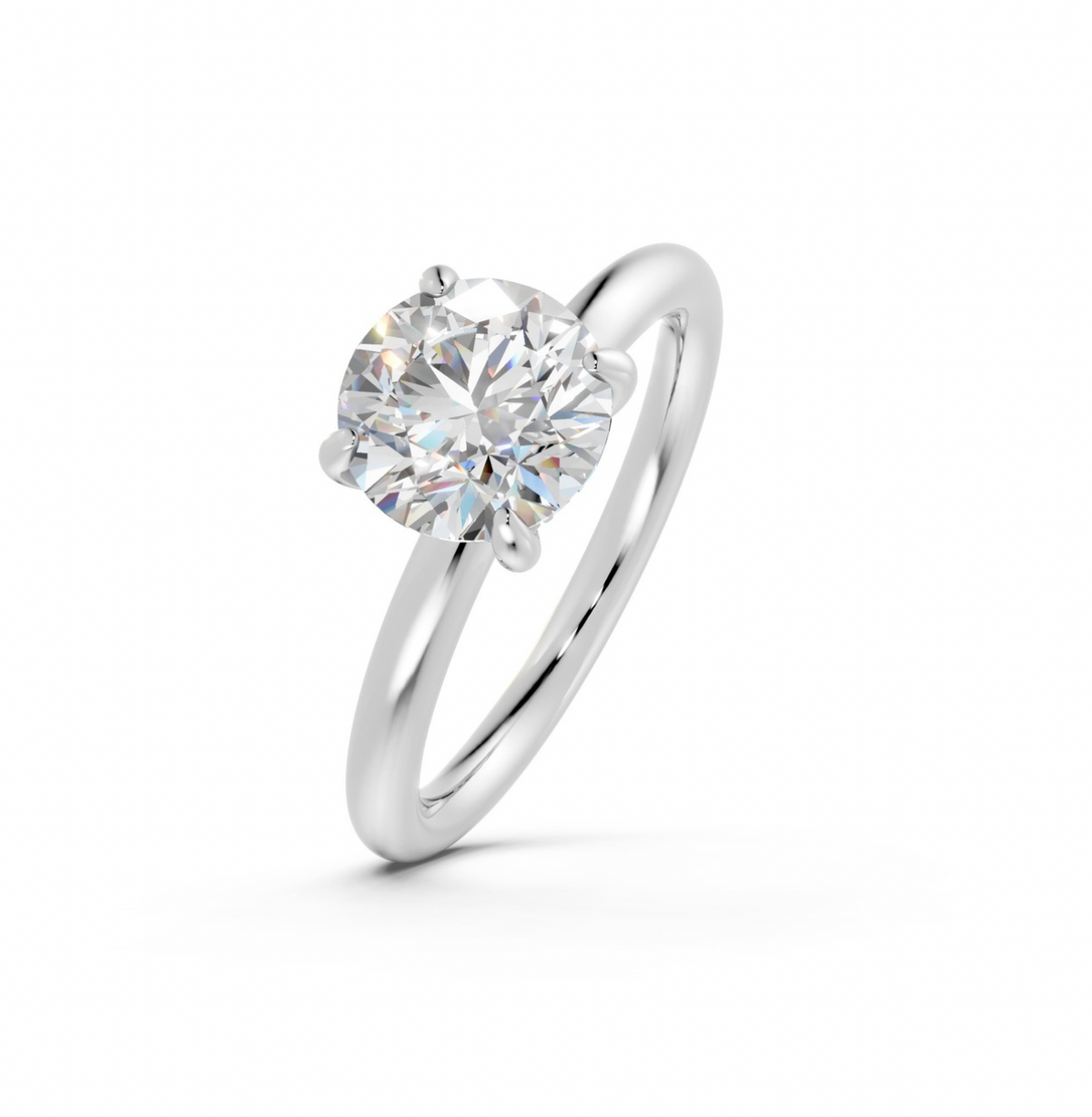 Round Hidden Halo Ring