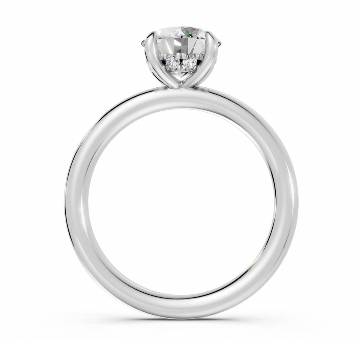 Round Hidden Halo Ring