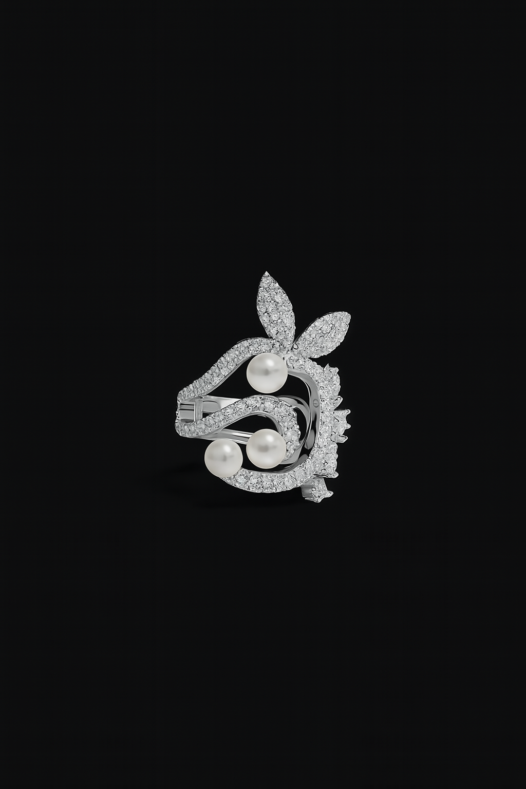 Single Flower Ear Cuff with Pearls