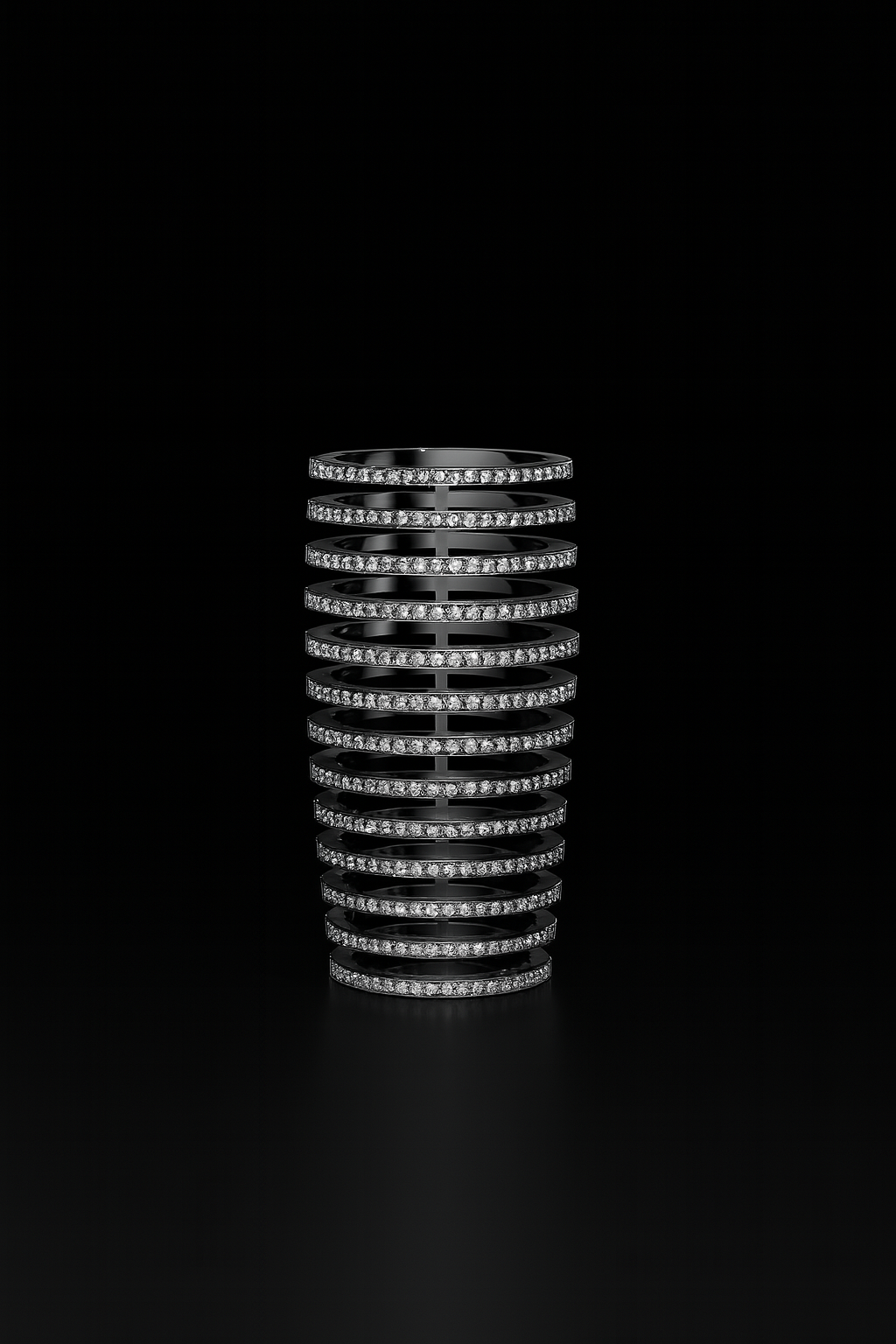 Statement Linear Pavé Ring