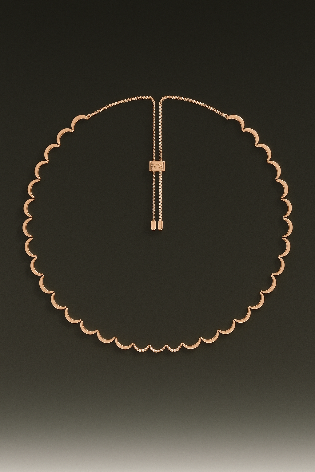 Wavy Rose Gold Adjustable Necklace