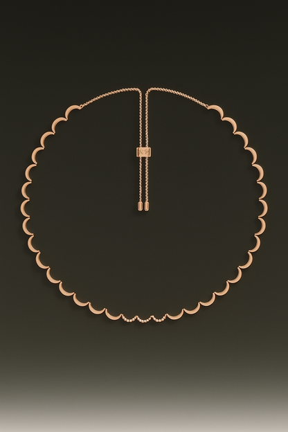 Wavy Rose Gold Adjustable Necklace