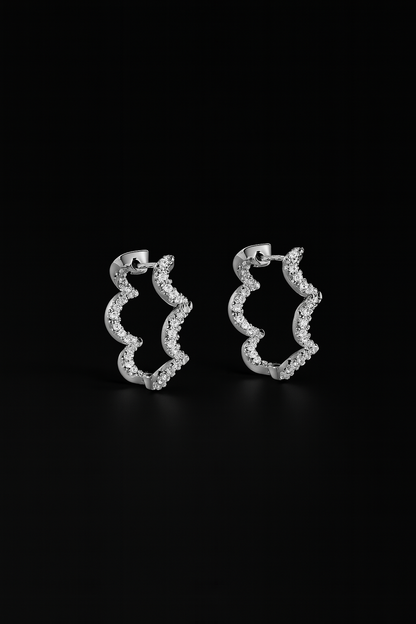 Wavy Silver Hoop Earrings - Small