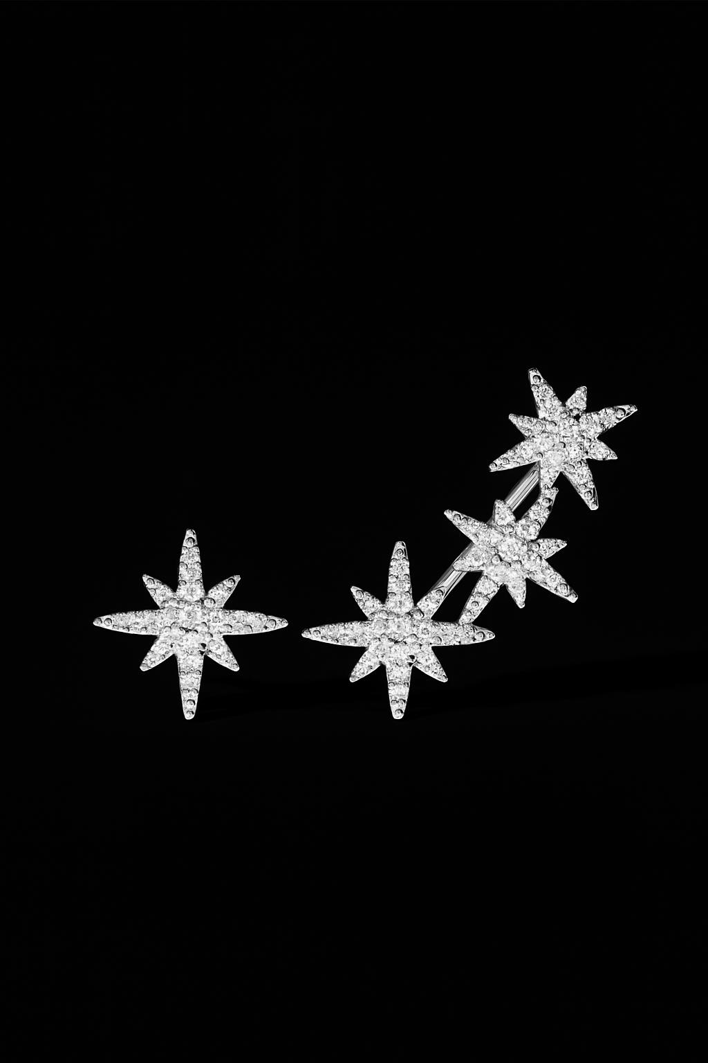 Asymmetric Triple Météorites Earrings
