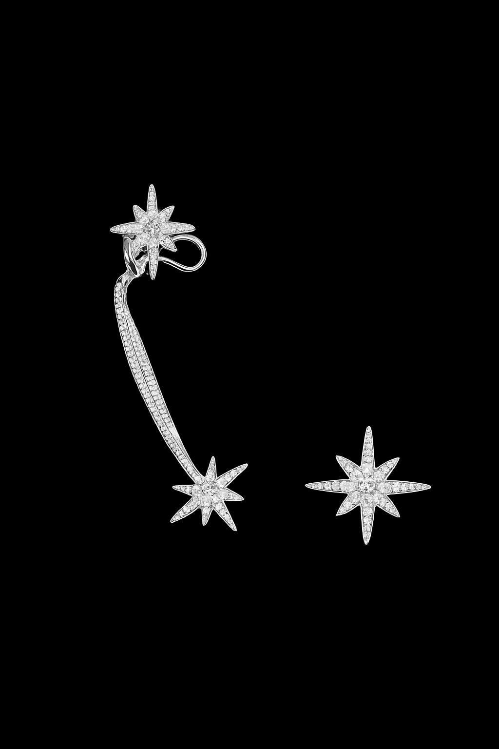 Asymmetric Double Météorites Ear Cuff