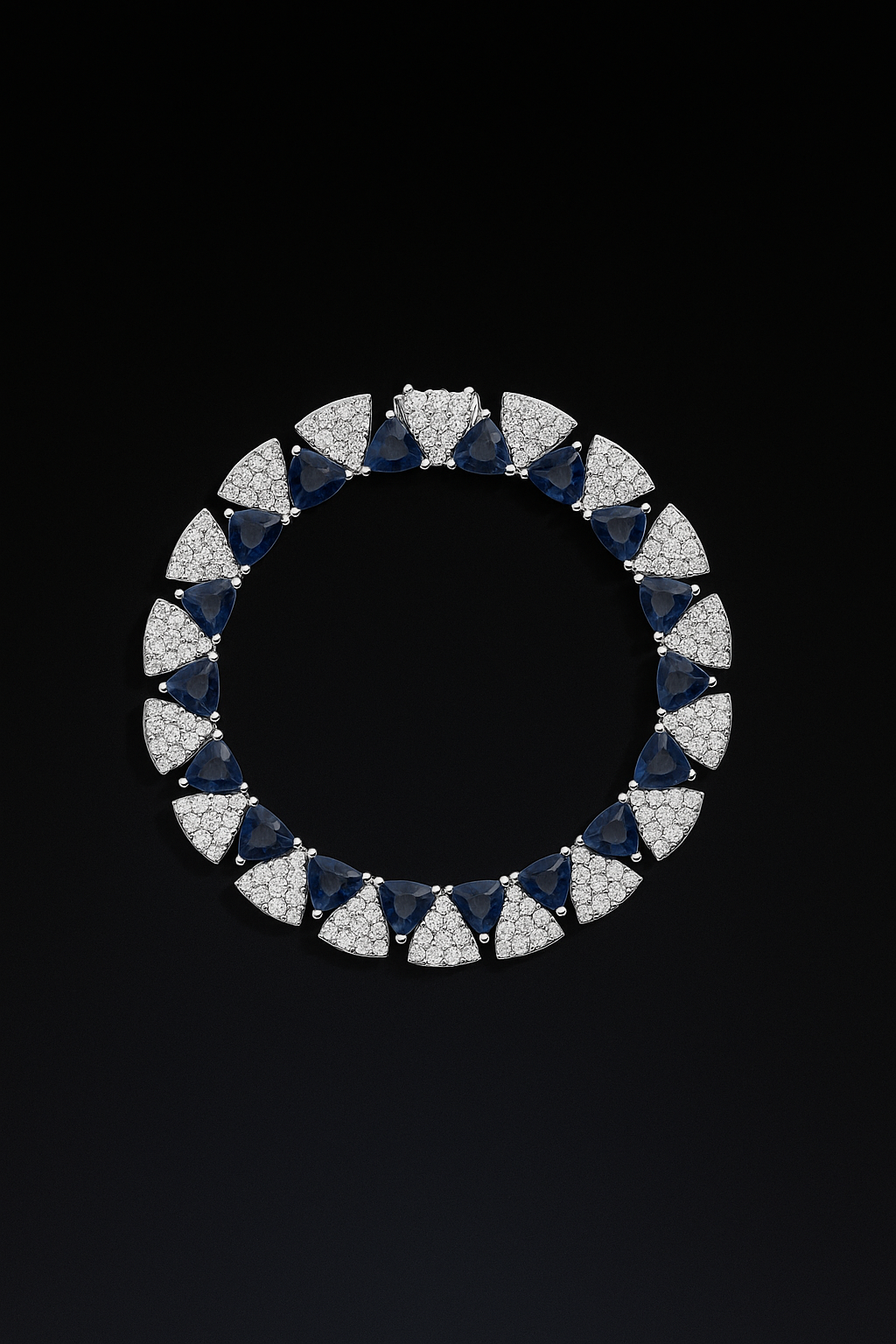 White & Blue Triangle Bracelet