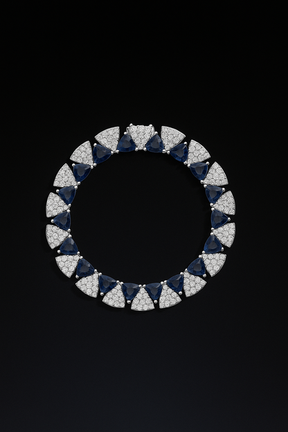 White & Blue Triangle Bracelet