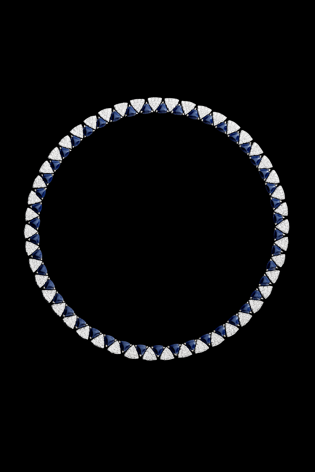 White & Blue Triangle Choker
