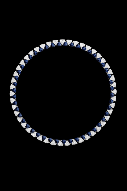 White & Blue Triangle Choker