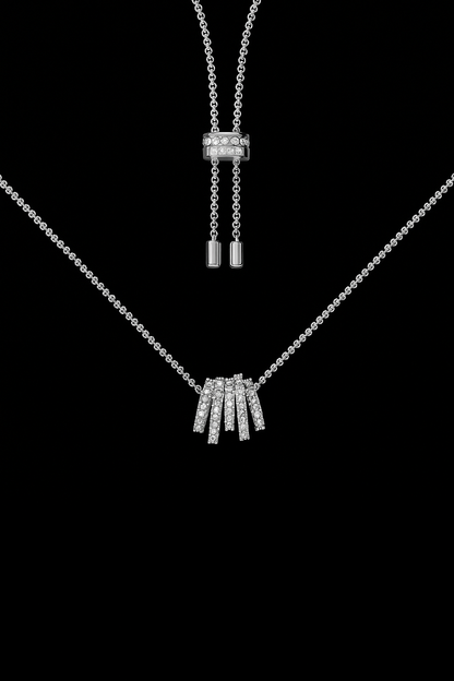 White Hoop Adjustable Necklace