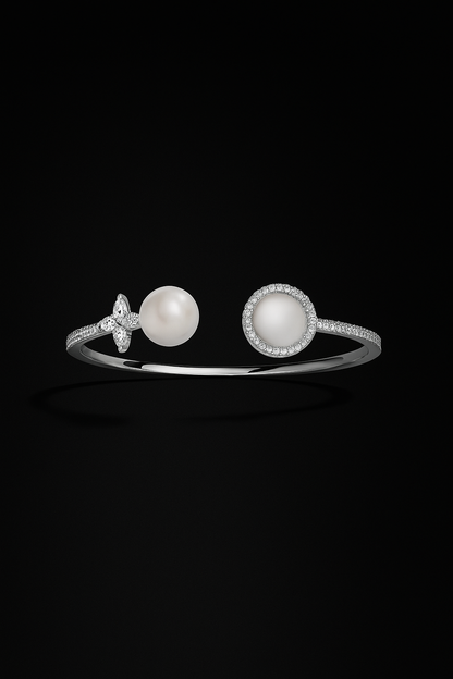 White Nacre and Pearl Cuff