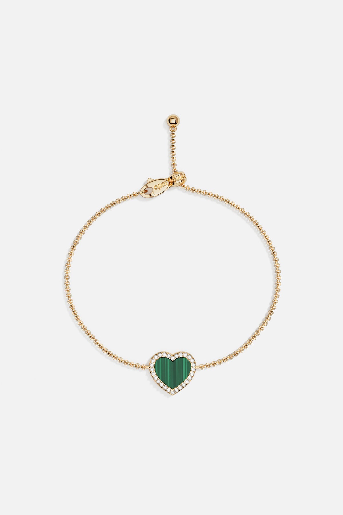 Malachite Heart Adjustable Bracelet