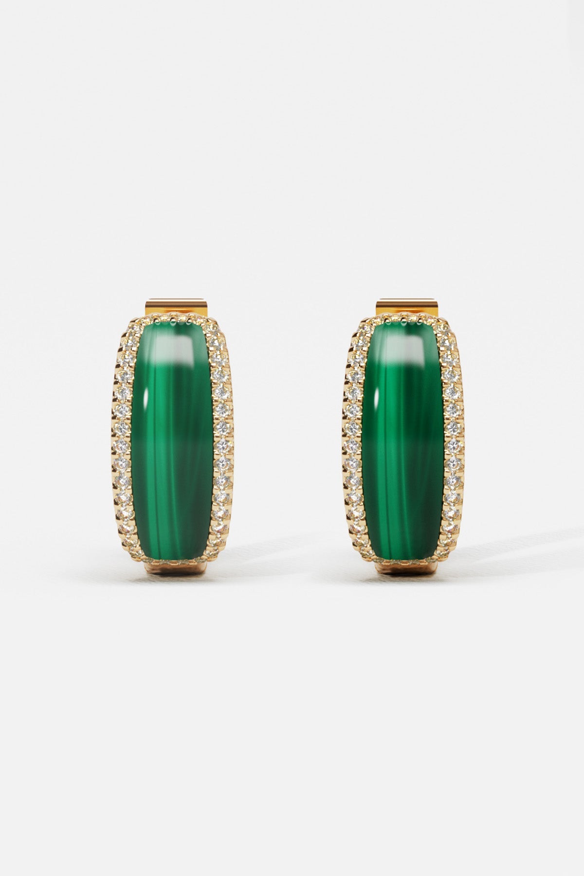 Malachite Hoop Earrings