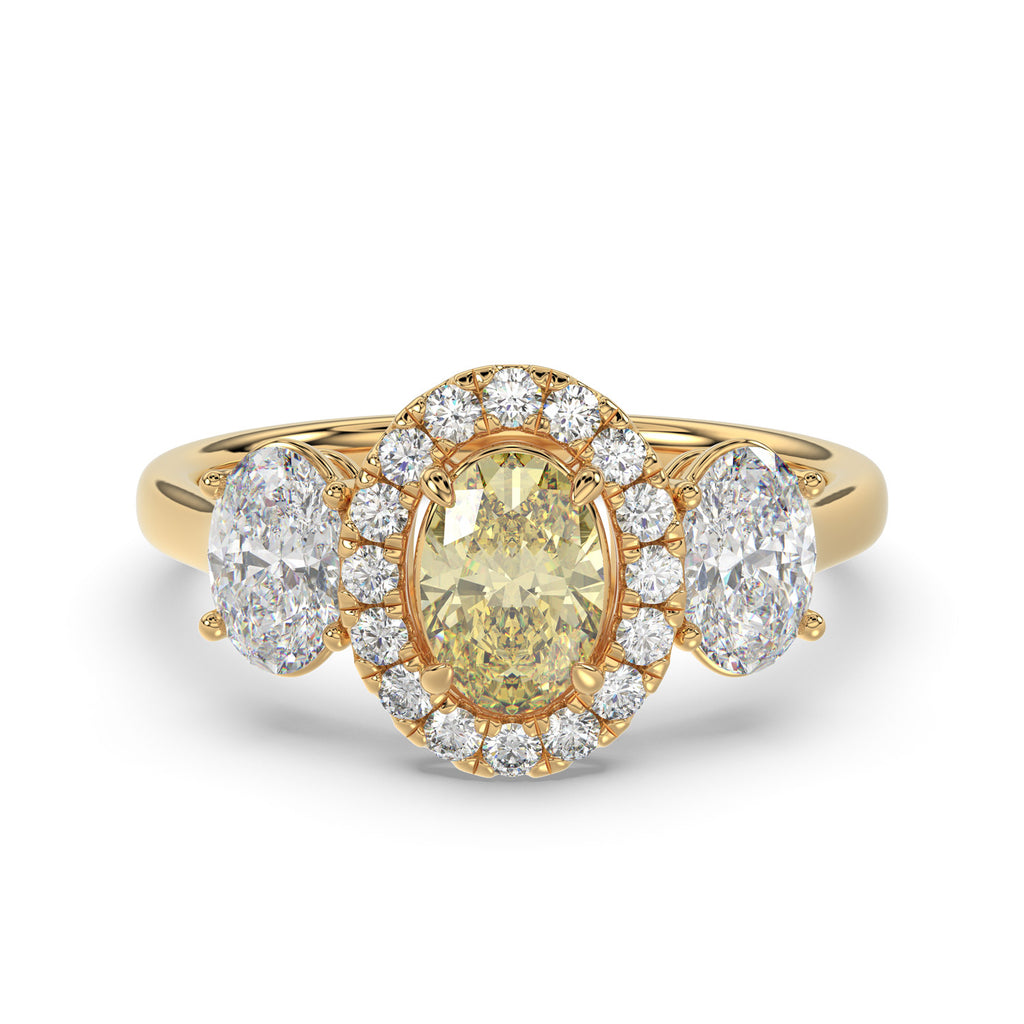 Yellow Oval Diamond Ring