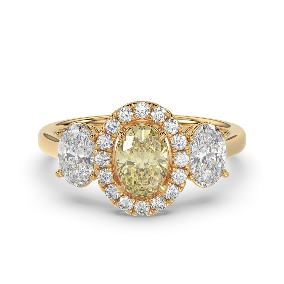 Yellow Oval Diamond Ring