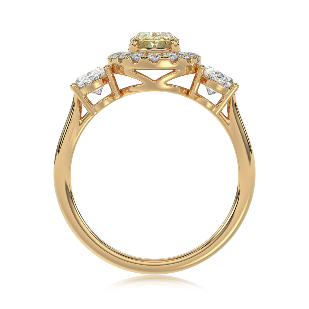Yellow Oval Diamond Ring