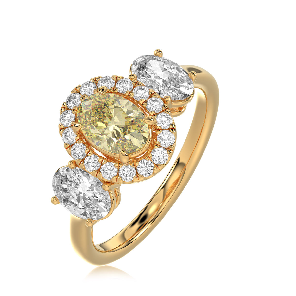 Yellow Oval Diamond Ring