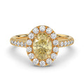 Yellow Oval Halo Ring